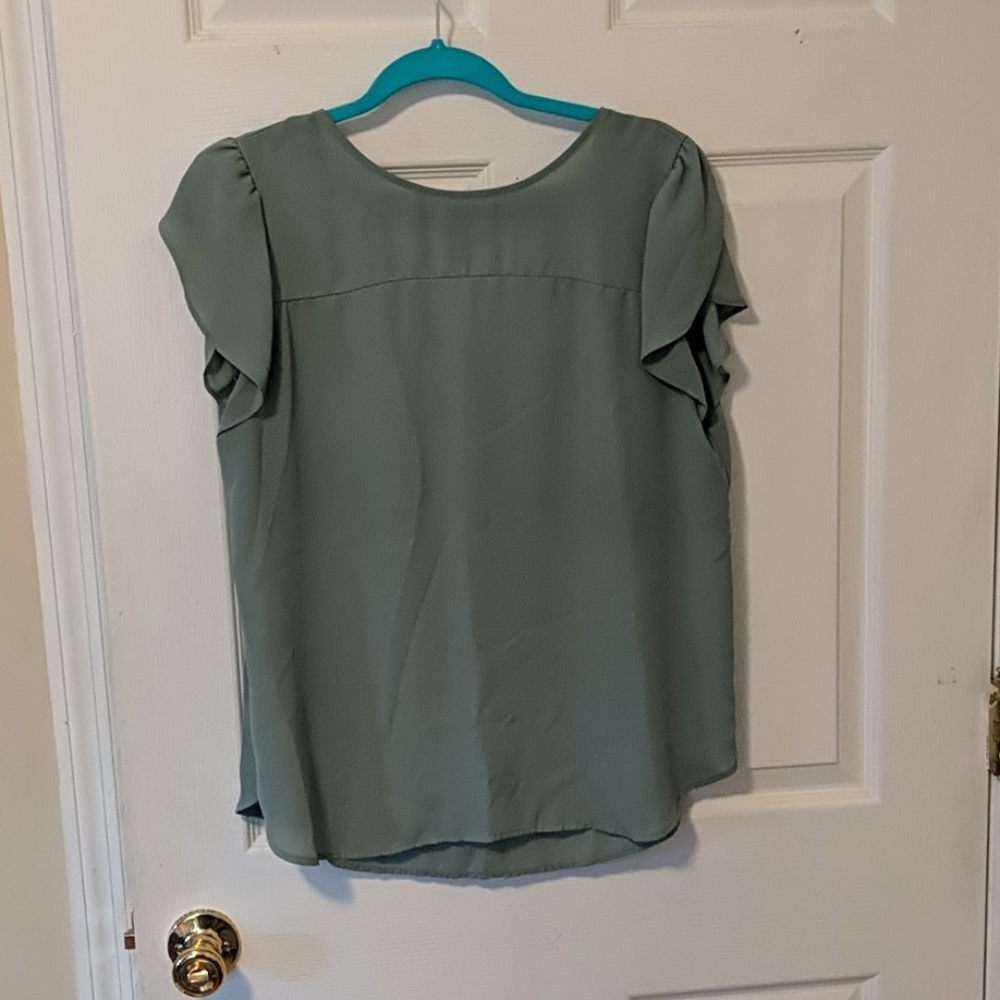 Olive green work-to-social blouse